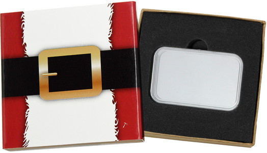 SilverTowne Natural Kraft Paper Gift Box with Santa Claus Box Sleeve